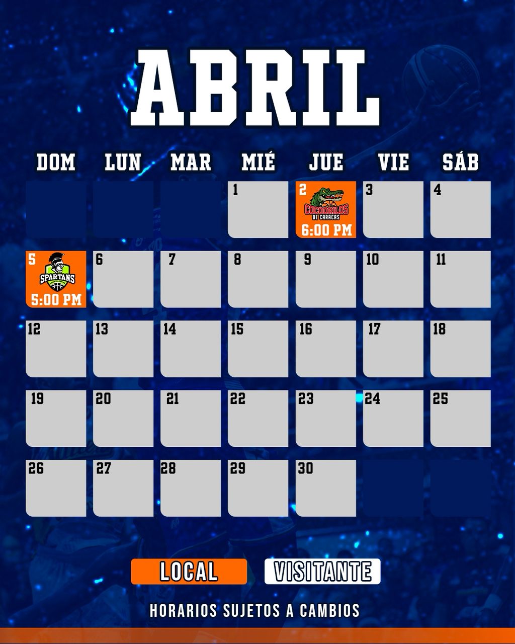 ABRIL CALENDARIO
