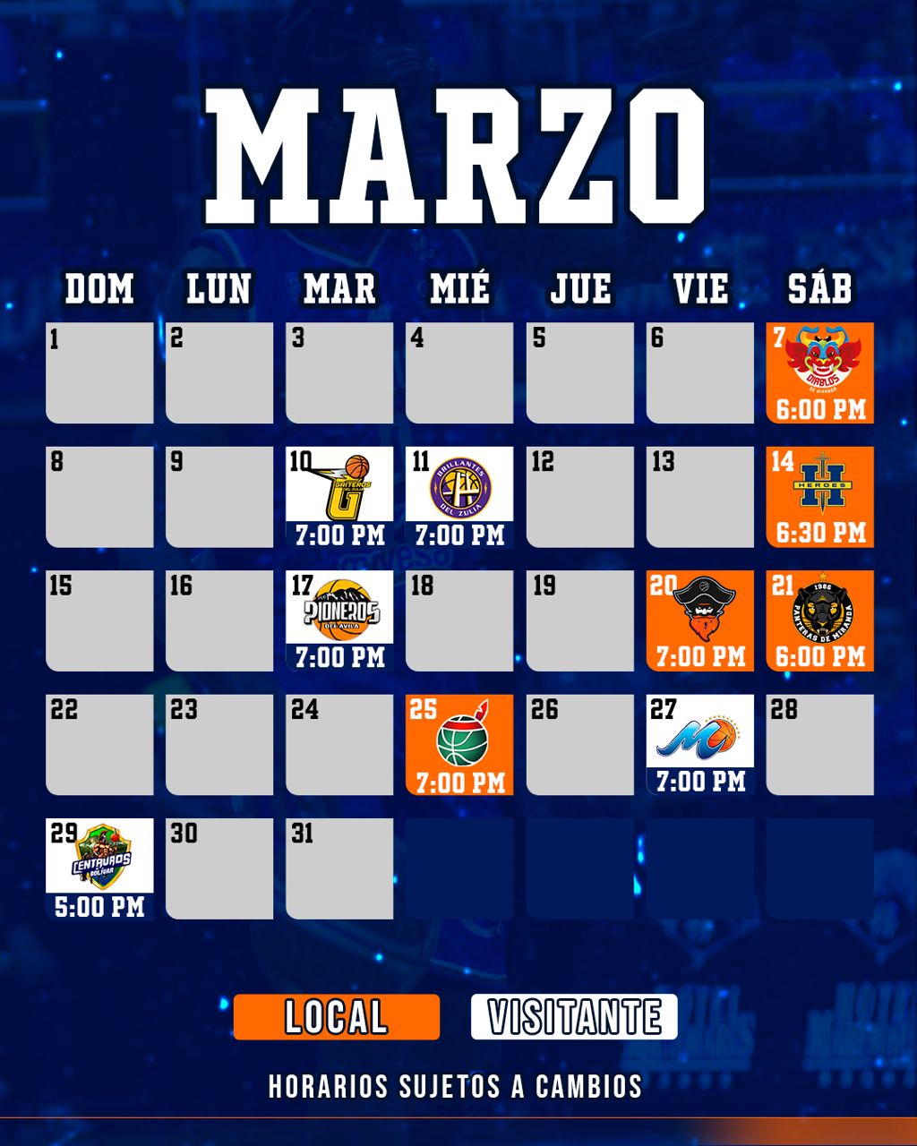 MARZO CALENDARIO